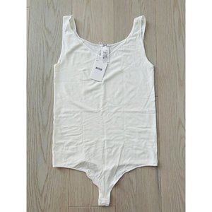 Wolford Viscose String Body 76050 White Bodysuit (  L )